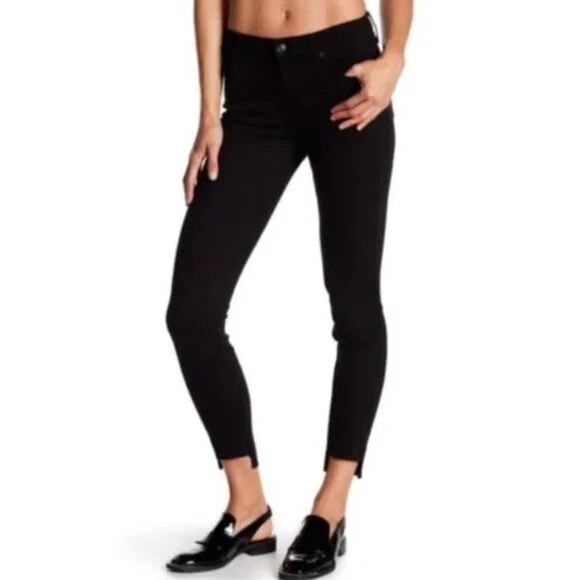 REVOLVE 7 For All Mankind Step Hem Skinny Jeans in Washed Overdye Black Size 27